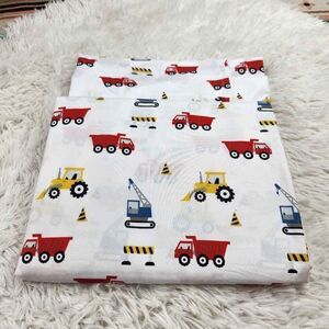 AZORE LINEN Kids’ Soft Microfiber Boys Construction Themed Flat Sheet Only Twin